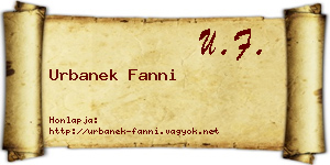 Urbanek Fanni névjegykártya